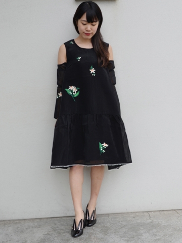 Zayan The Label Joney Dress(小花柄オフショルL/Sドレス)