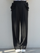 MUVEIL フリル付きワイドスラックス