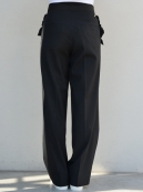 MUVEIL フリル付きワイドスラックス