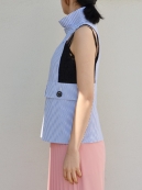 AKIRANAKA combi lace straipe PO(ハイネックN/Sシャツ)