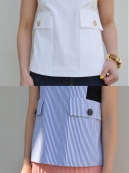 AKIRANAKA combi lace straipe PO(ハイネックN/Sシャツ)