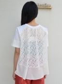 MUVEIL バックレースTシャツ