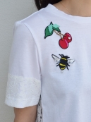 MUVEIL バックレースTシャツ