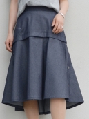 Ujoh ライトオンスデニムフレアスカート