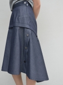 Ujoh ライトオンスデニムフレアスカート