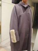 MUVEIL ファー付きメルトンコート