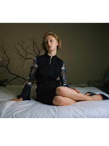 mame  Botanical Lace Iラインワンピース