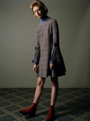 mame  Stripe Velour タートルネックトップス