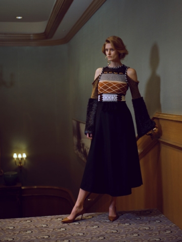 mame Ethnic Faux Fur Dress