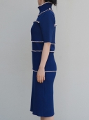 AKIRANAKA Wave rib dress(ハイネックリブドレス)