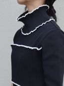 AKIRANAKA Wave rib dress(ハイネックリブドレス)